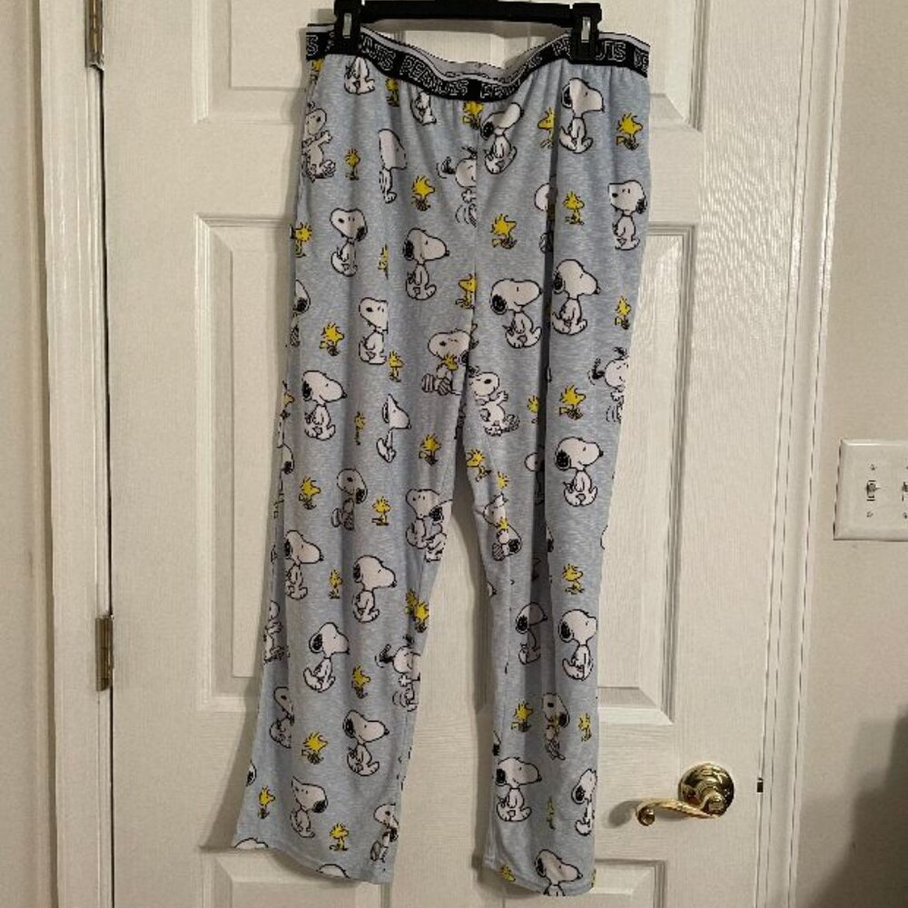 SNOOPY AND WOODSTOCK LOUNGE PANTS SLEEP PANTS - EUC - XL